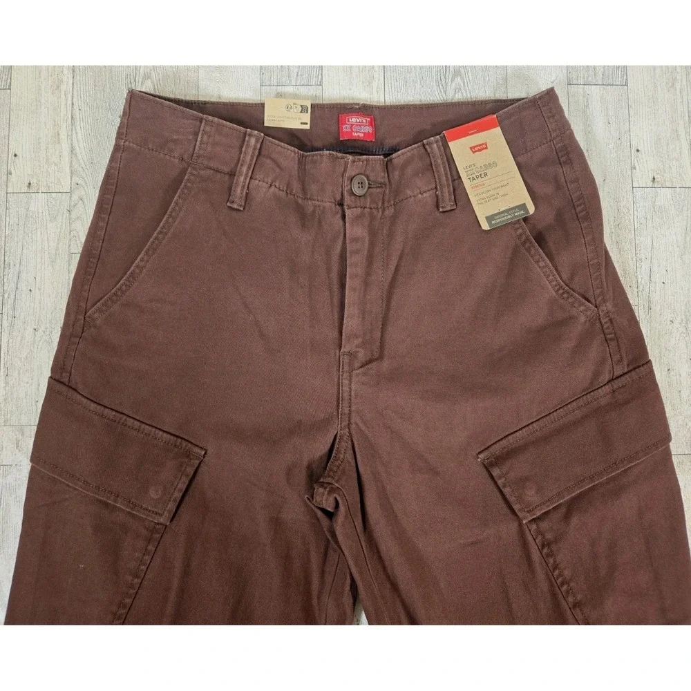 Levi's XX Cargo Taper Pants Mens 30x30 Stretch Sits Below Waist Brown NEW